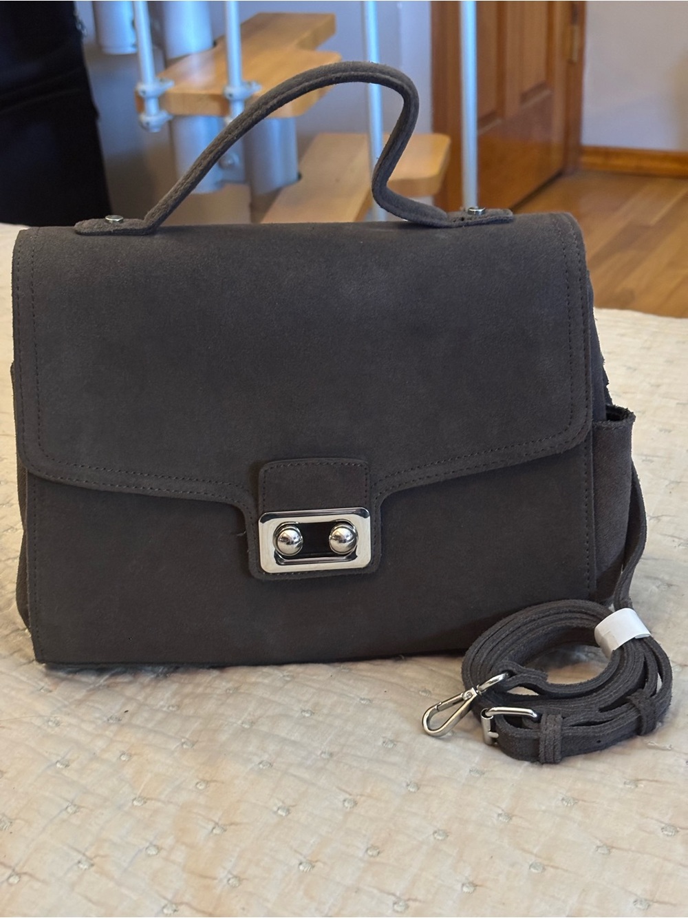 Zara dark grey handbag NWOT please READ